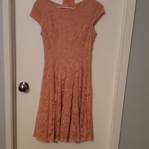 Maudress peach with lace overlay dress size xs